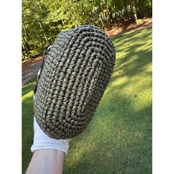 Michael Kors Safari Green Quinn Extra Small North South Straw Tote 32S5GQNC0W - Picture 10 of 16